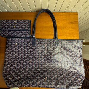 Saint Louis Pm St Louis navy Blue Coated Canvas Tote
